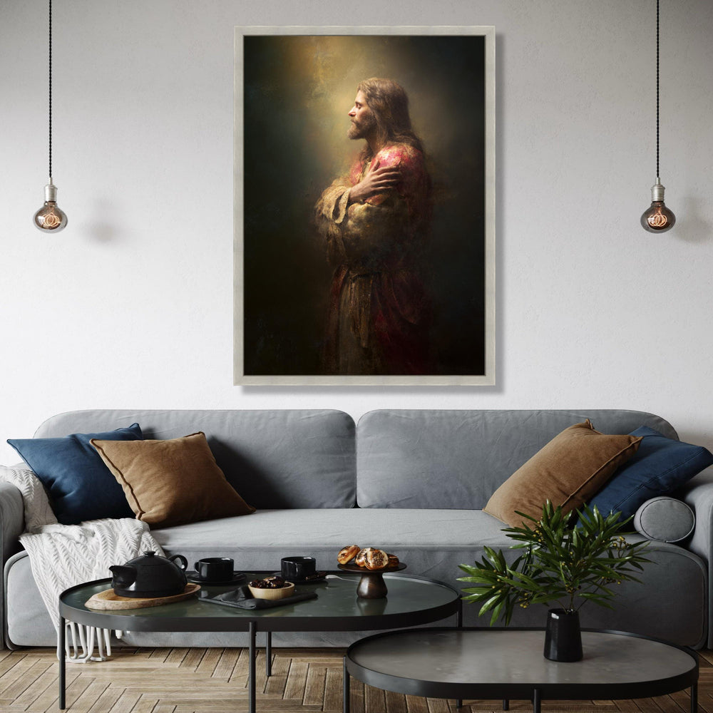 Serene Jesus Portrait Canvas, Religious Wall Art, Faith Inspired Decor, Spiritual Christian Canvas, Prayerful Gift Art, Home Decor, Print