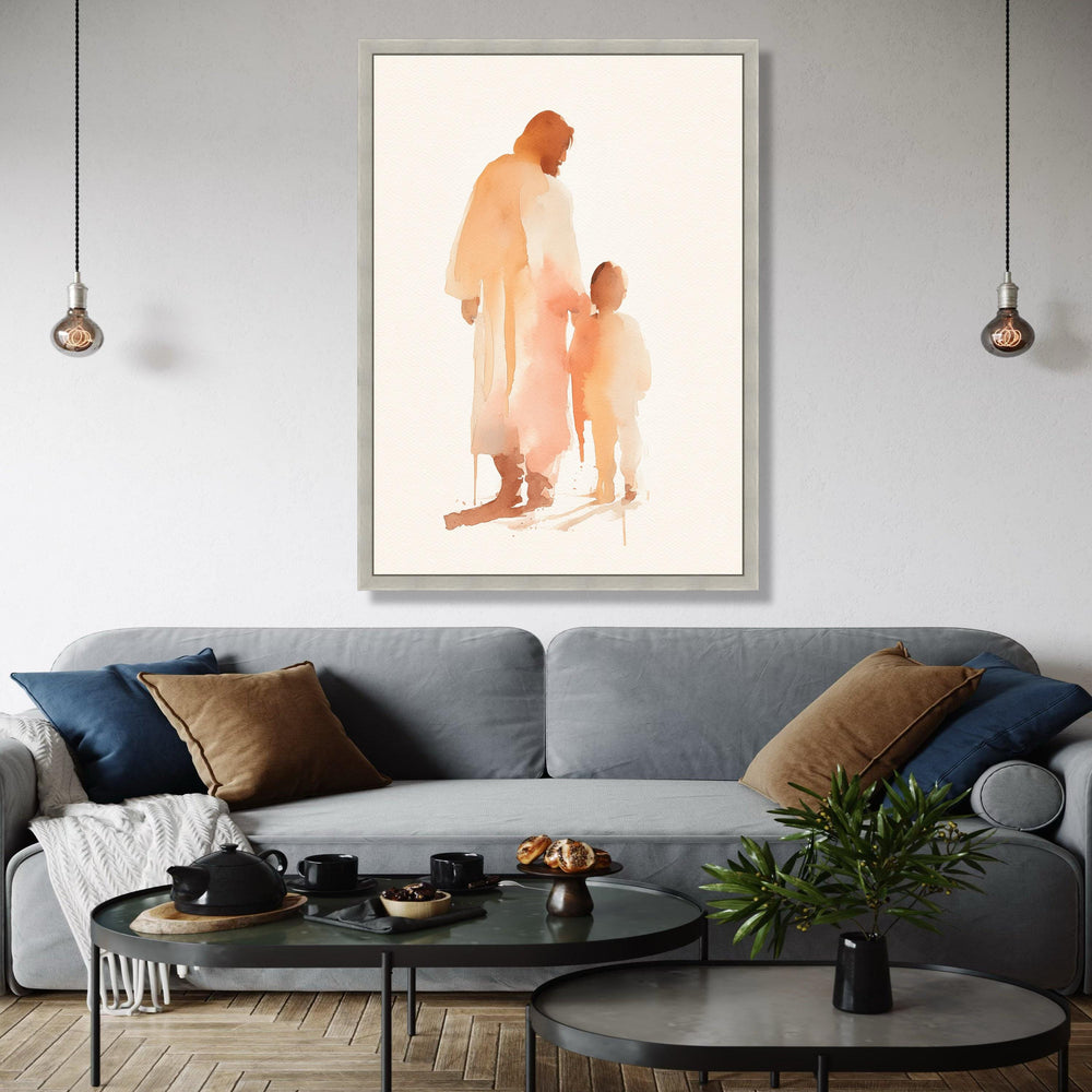 Jesus and Child Watercolor, Spiritual Canvas Wall Art, Christian Religious Painting, Faith Inspired Home Decor, Gift Art, Home Decor, Print