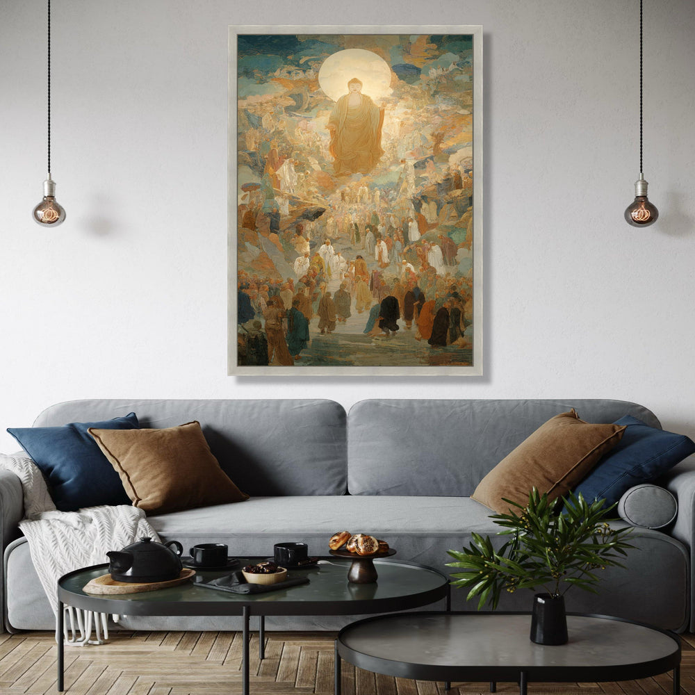 Illuminated Buddha Ascension Canvas, Spiritual Religious Wall Art, Meditation Decor, Zen Buddhist Canvas, Gift Art, Home Decor, Print