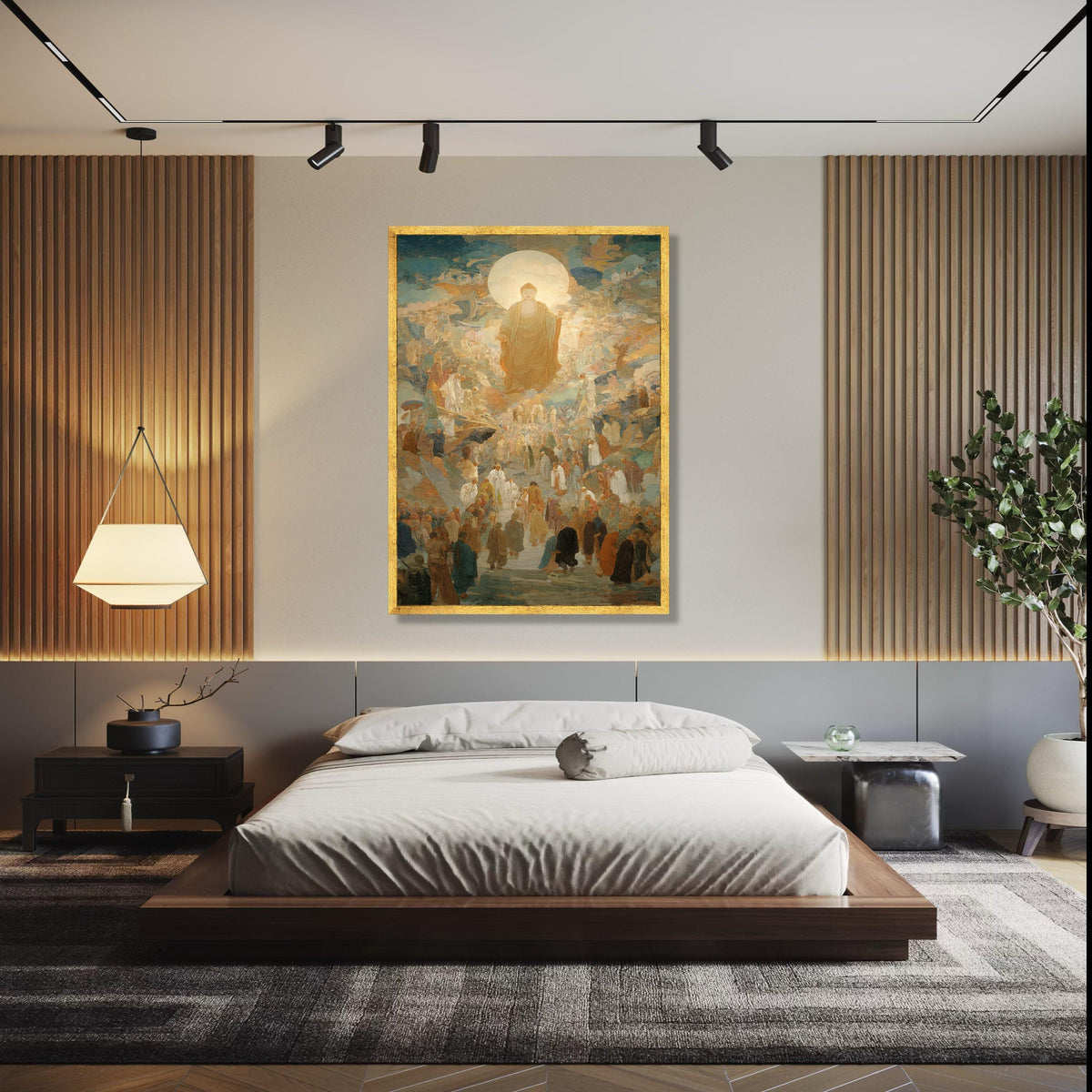 Illuminated Buddha Ascension Canvas, Spiritual Religious Wall Art, Meditation Decor, Zen Buddhist Canvas, Gift Art, Home Decor, Print