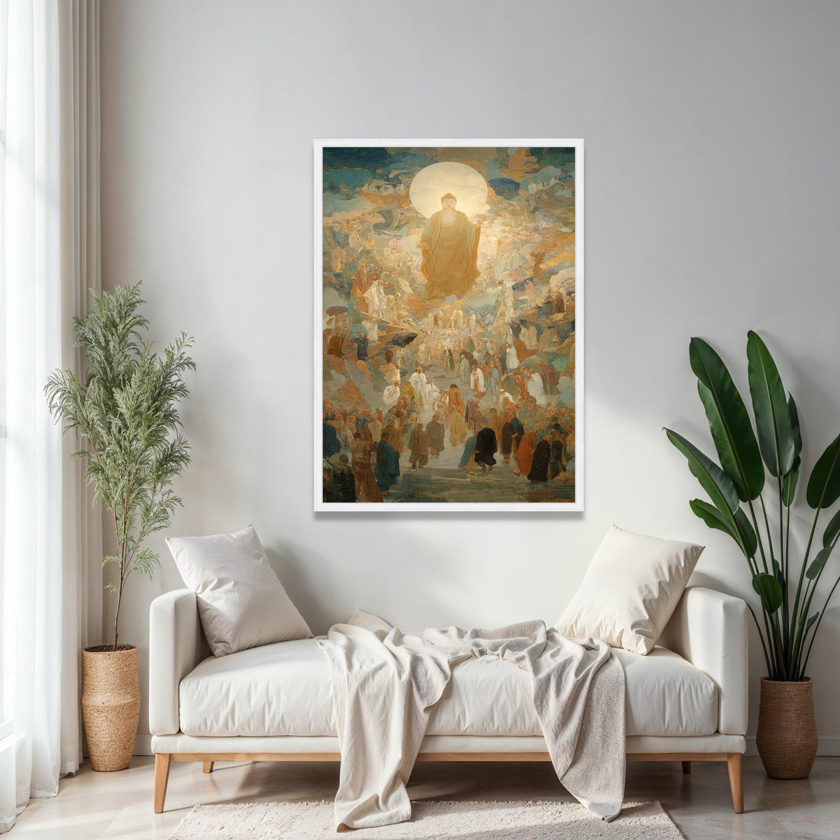 Illuminated Buddha Ascension Canvas, Spiritual Religious Wall Art, Meditation Decor, Zen Buddhist Canvas, Gift Art, Home Decor, Print