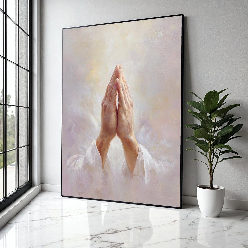 Praying Hands Canvas Art, Jesus Prayer Wall Decor, Spiritual Religious Canvas, Christian Home Decoration, Faith Gift Art, Home Decor, Print