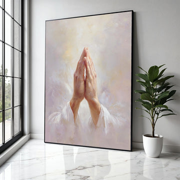 Praying Hands Canvas Art, Jesus Prayer Wall Decor, Spiritual Religious Canvas, Christian Home Decoration, Faith Gift Art, Home Decor, Print