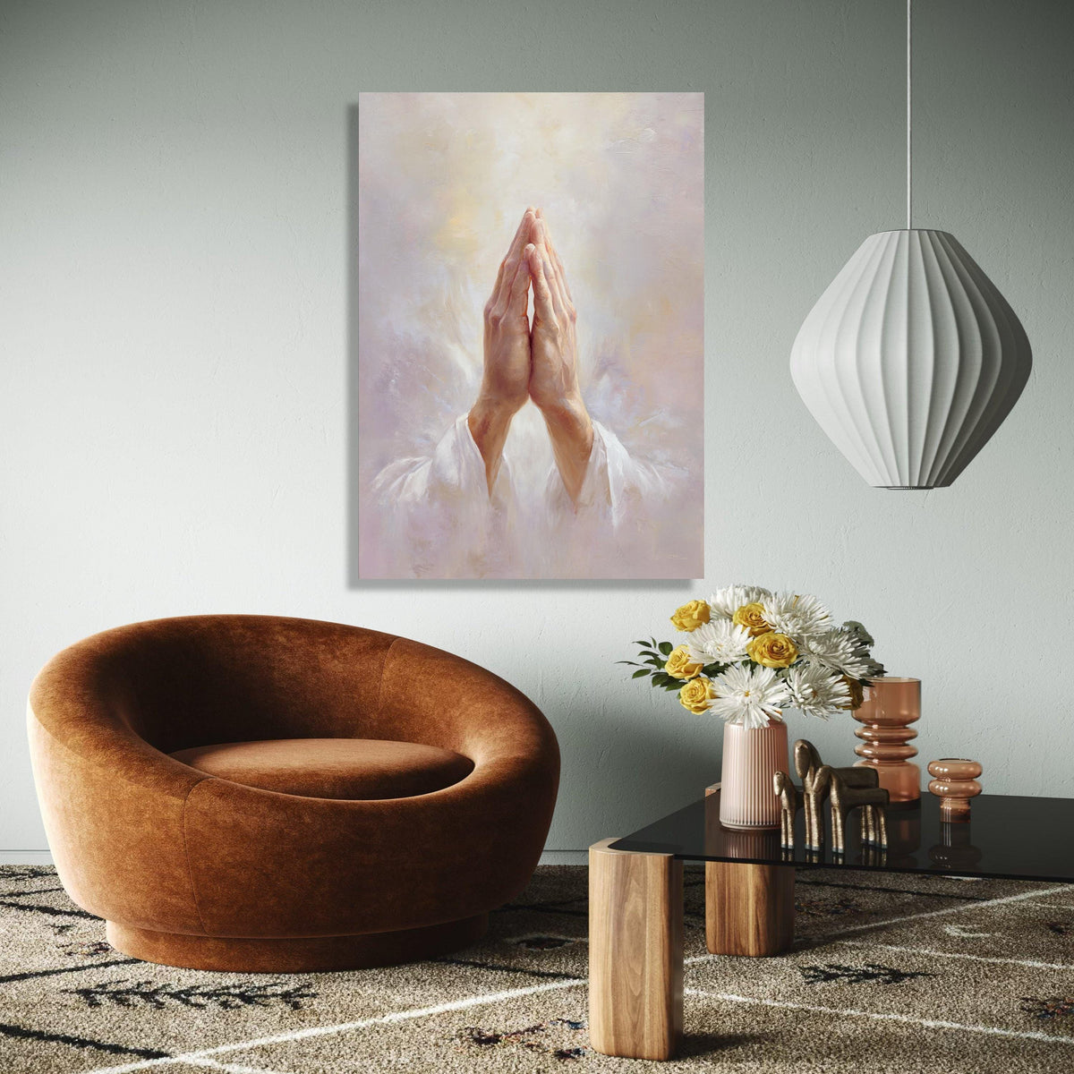 Praying Hands Canvas Art, Jesus Prayer Wall Decor, Spiritual Religious Canvas, Christian Home Decoration, Faith Gift Art, Home Decor, Print