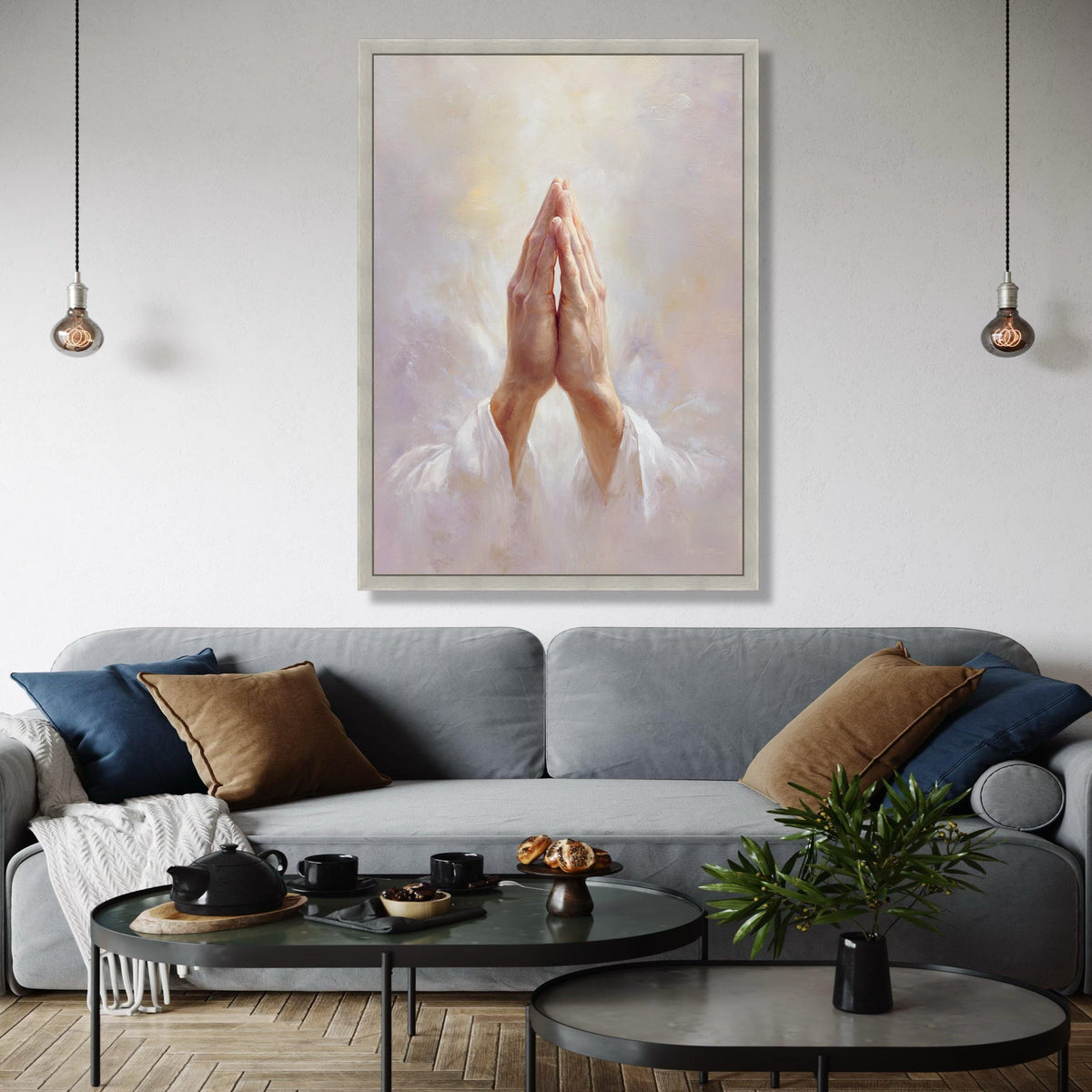 Praying Hands Canvas Art, Jesus Prayer Wall Decor, Spiritual Religious Canvas, Christian Home Decoration, Faith Gift Art, Home Decor, Print