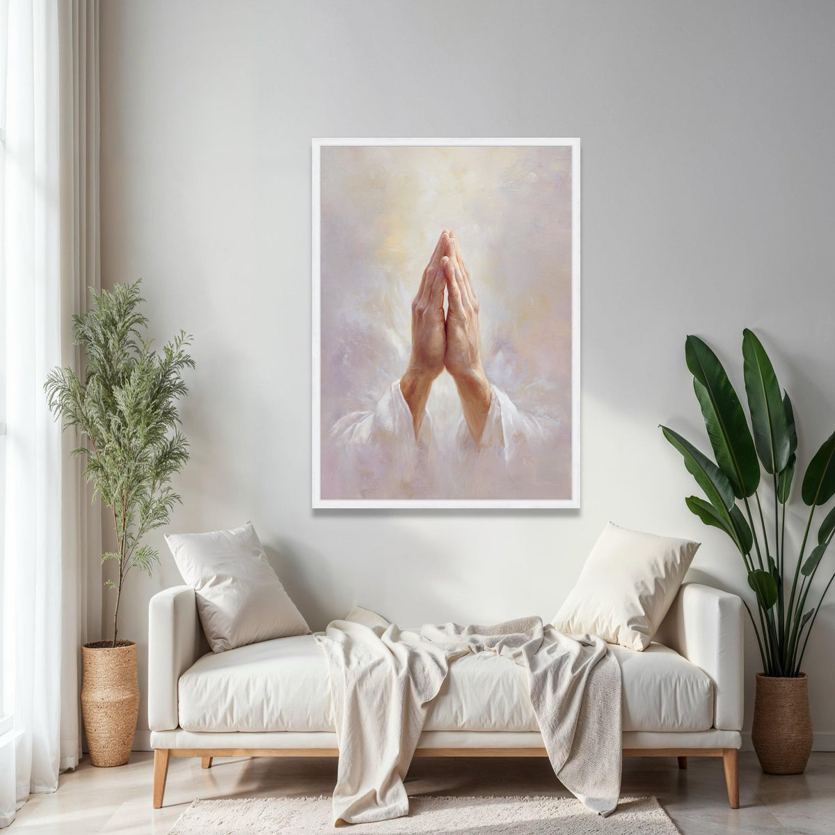 Praying Hands Canvas Art, Jesus Prayer Wall Decor, Spiritual Religious Canvas, Christian Home Decoration, Faith Gift Art, Home Decor, Print
