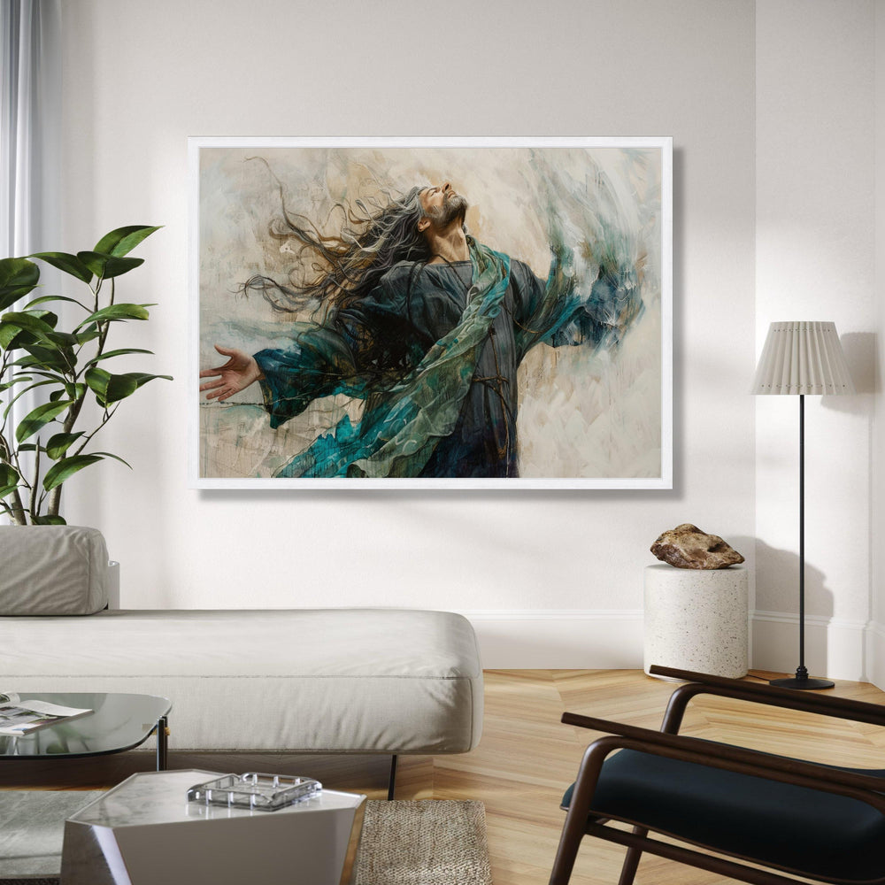 Inspirational Jesus Canvas Wall Art, Spiritual Christian Painting, Modern Religious Decor, Inspirational Home Gift Art, Home Decor, Print