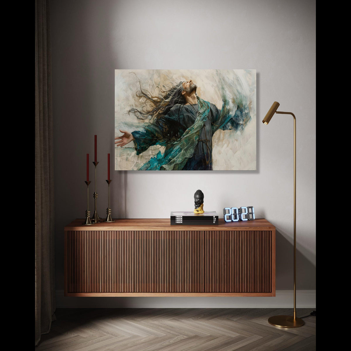 Inspirational Jesus Canvas Wall Art, Spiritual Christian Painting, Modern Religious Decor, Inspirational Home Gift Art, Home Decor, Print