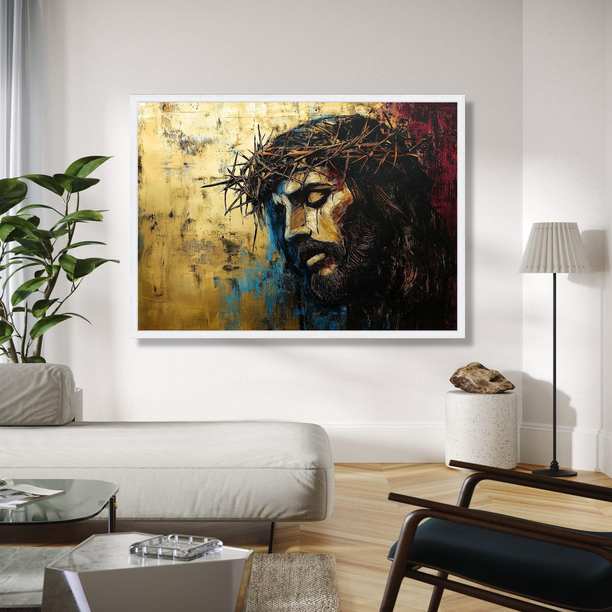 Jesus Christ Crown of Thorns Canvas, Religious Wall Art, Spiritual Christian Home Decor, Inspirational Faith Gift Art, Home Decor, Print