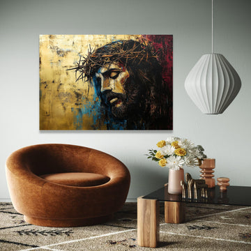 Jesus Christ Crown of Thorns Canvas, Religious Wall Art, Spiritual Christian Home Decor, Inspirational Faith Gift Art, Home Decor, Print