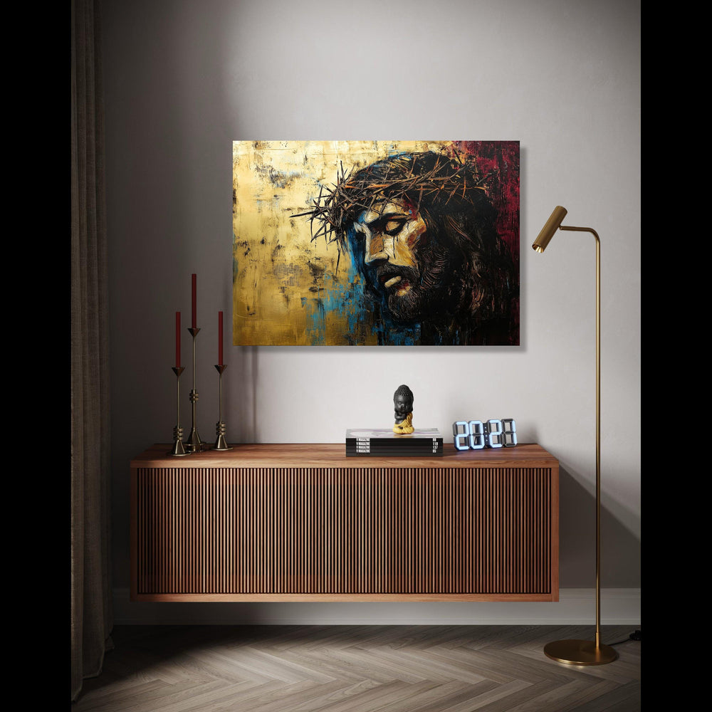 Jesus Christ Crown of Thorns Canvas, Religious Wall Art, Spiritual Christian Home Decor, Inspirational Faith Gift Art, Home Decor, Print
