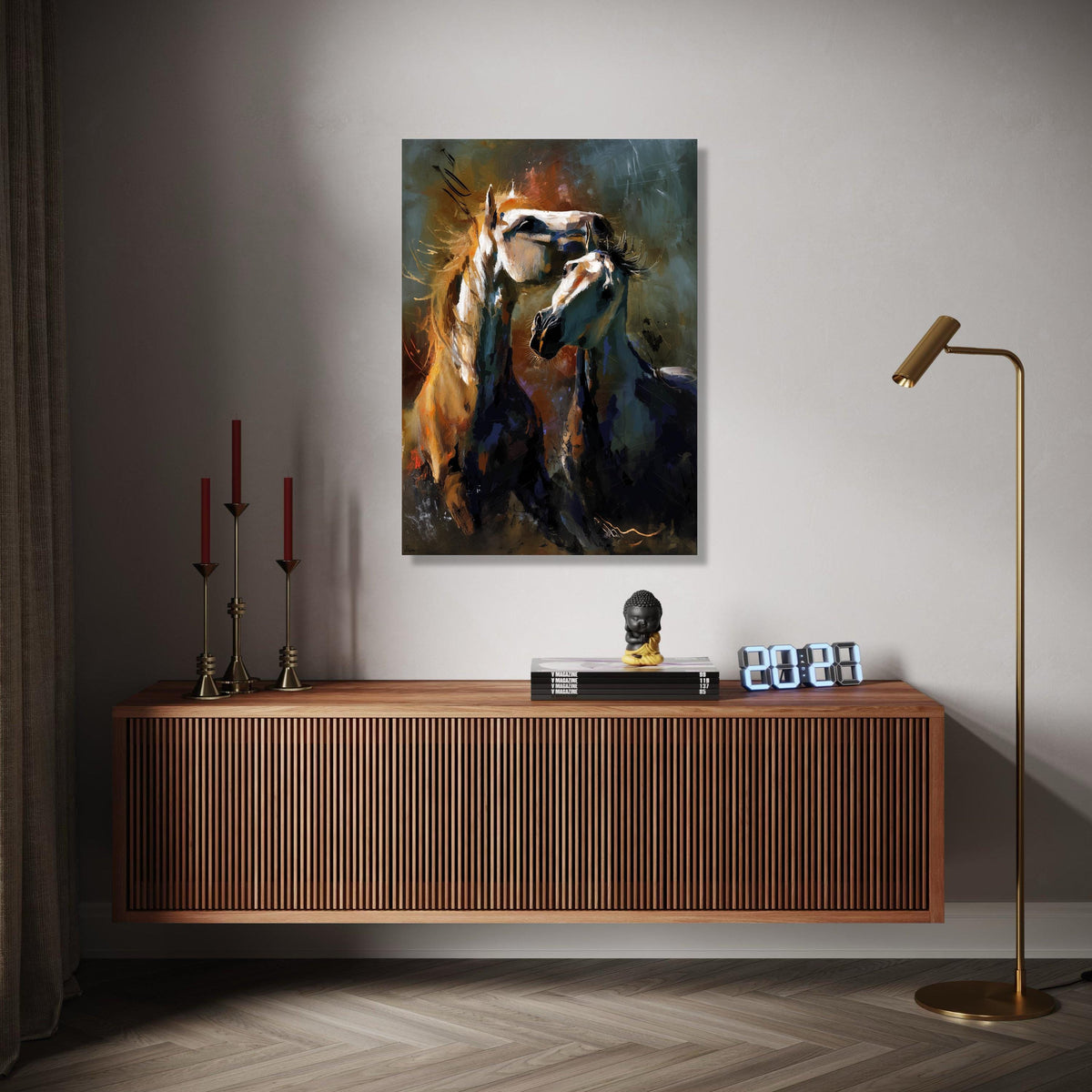 Abstract Horses Canvas Wall Art, Modern Animal Painting, Equestrian Home Decor, Contemporary Horse Artwork, Gift Art, Home Decor, Print