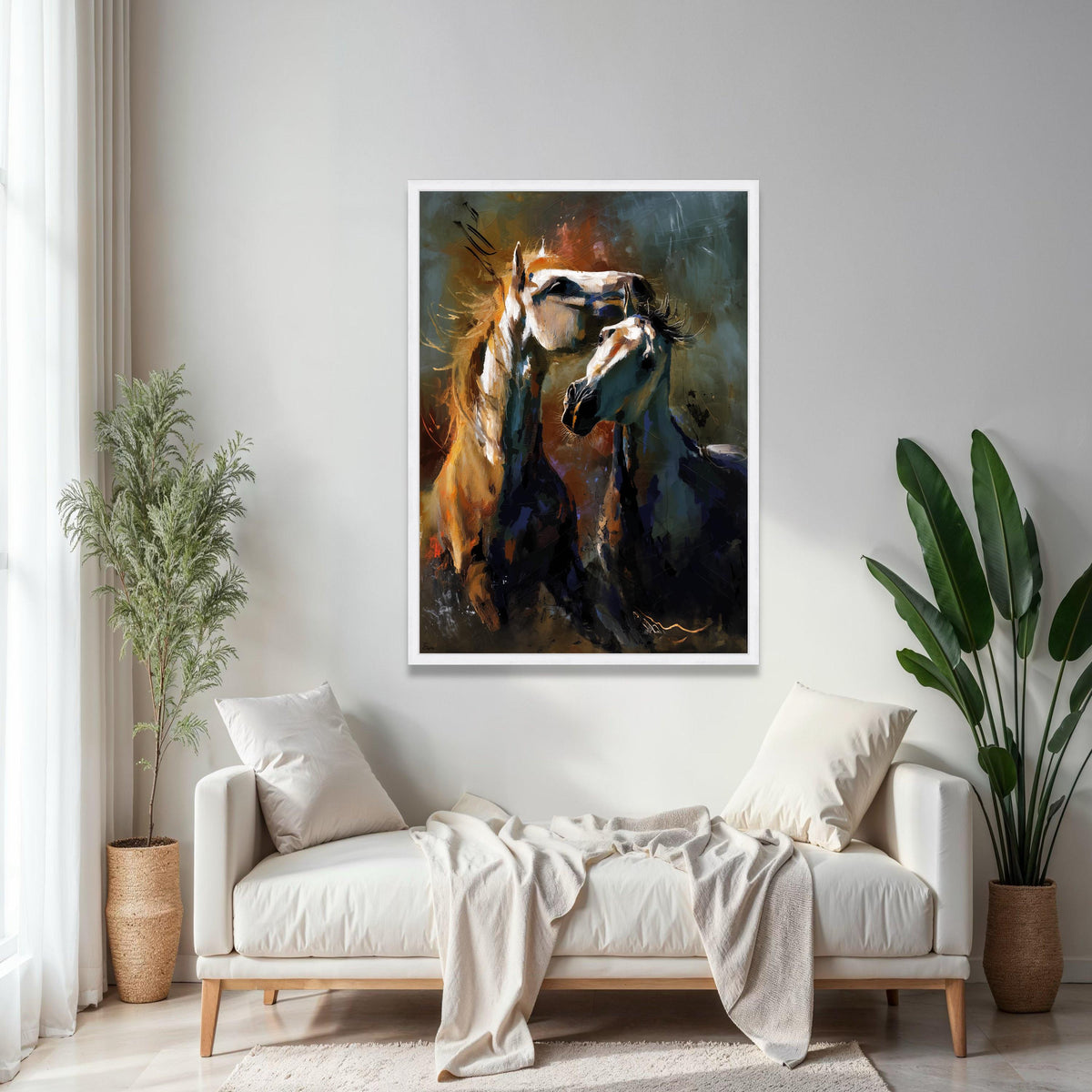 Abstract Horses Canvas Wall Art, Modern Animal Painting, Equestrian Home Decor, Contemporary Horse Artwork, Gift Art, Home Decor, Print