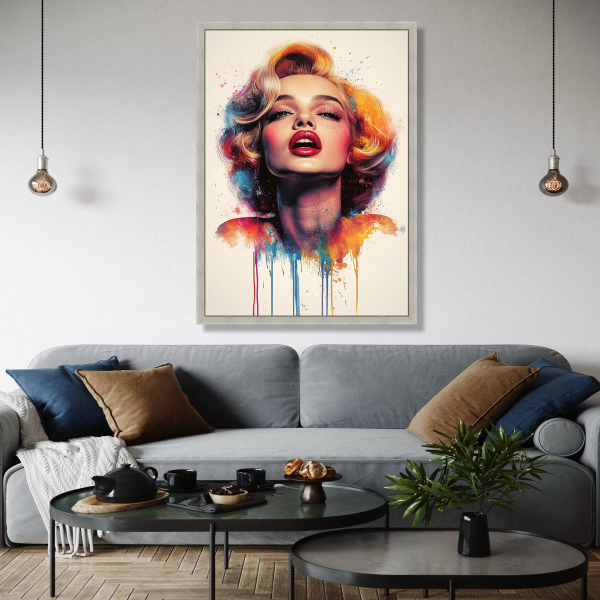 Bold Marilyn Monroe Portrait Canvas, Color Splash Pop Art, Glamour Wall Decor, Modern Celebrity Artwork, Vibrant Gift Art, Home Decor, Print