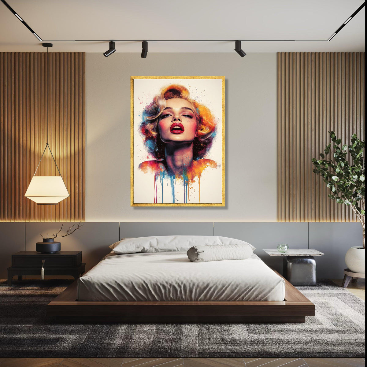 Bold Marilyn Monroe Portrait Canvas, Color Splash Pop Art, Glamour Wall Decor, Modern Celebrity Artwork, Vibrant Gift Art, Home Decor, Print