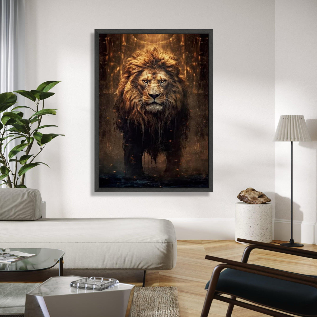 Majestic Lion Canvas, Fierce Wildlife Art, African Safari Wall Decor, Regal Animal Portrait, Nature Canvas Wall Gift Art, Home Decor, Print