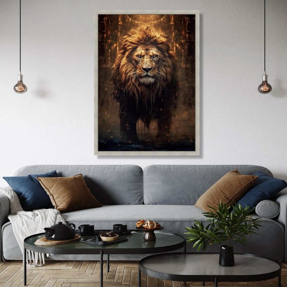 Majestic Lion Canvas, Fierce Wildlife Art, African Safari Wall Decor, Regal Animal Portrait, Nature Canvas Wall Gift Art, Home Decor, Print