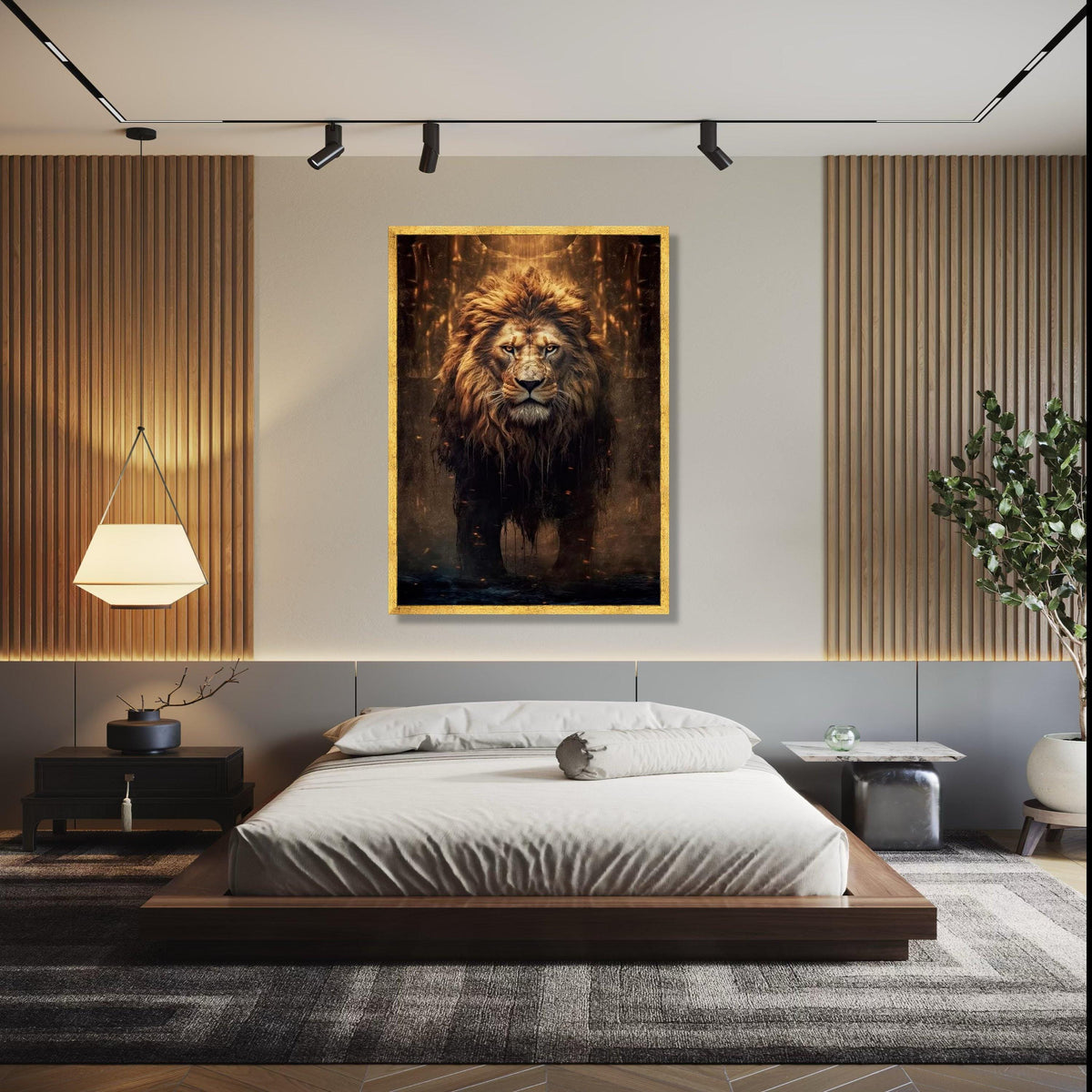 Majestic Lion Canvas, Fierce Wildlife Art, African Safari Wall Decor, Regal Animal Portrait, Nature Canvas Wall Gift Art, Home Decor, Print