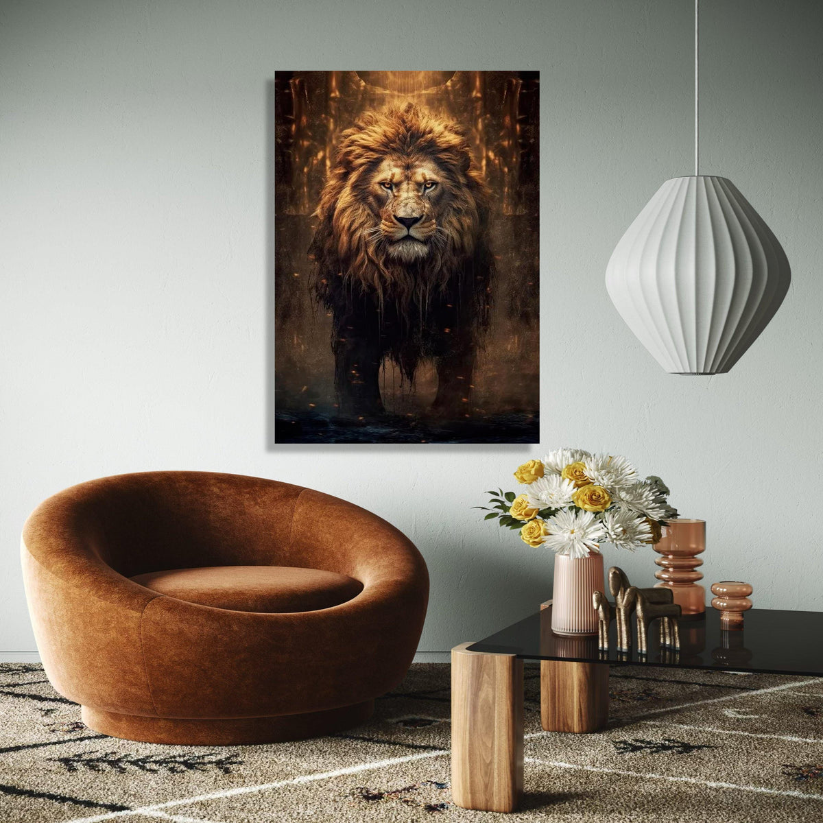 Majestic Lion Canvas, Fierce Wildlife Art, African Safari Wall Decor, Regal Animal Portrait, Nature Canvas Wall Gift Art, Home Decor, Print
