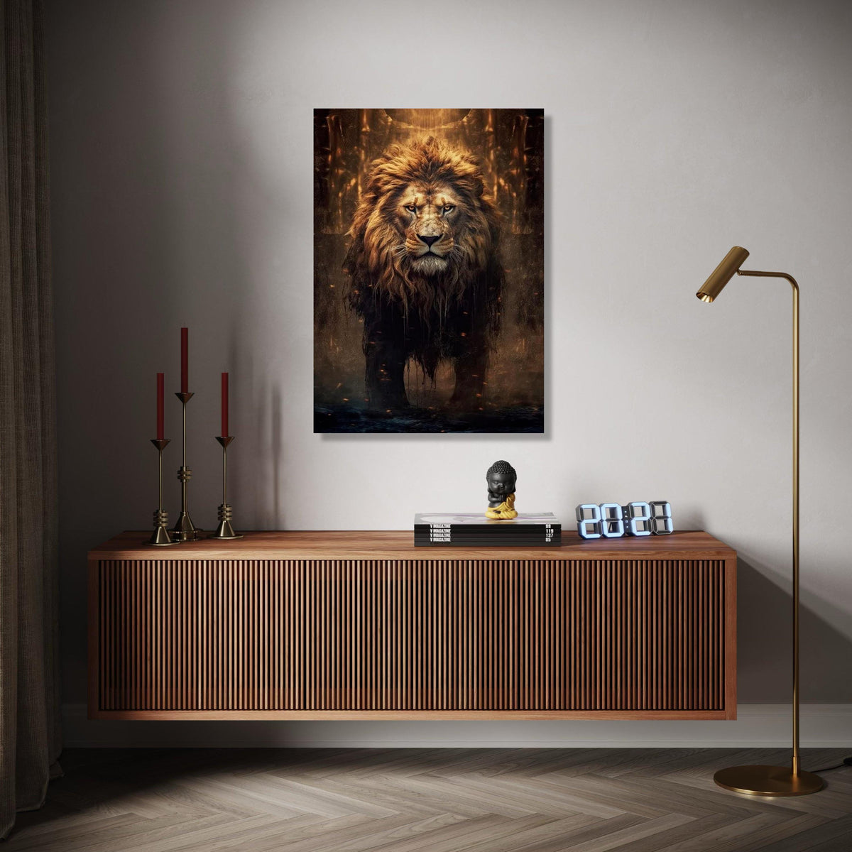 Majestic Lion Canvas, Fierce Wildlife Art, African Safari Wall Decor, Regal Animal Portrait, Nature Canvas Wall Gift Art, Home Decor, Print