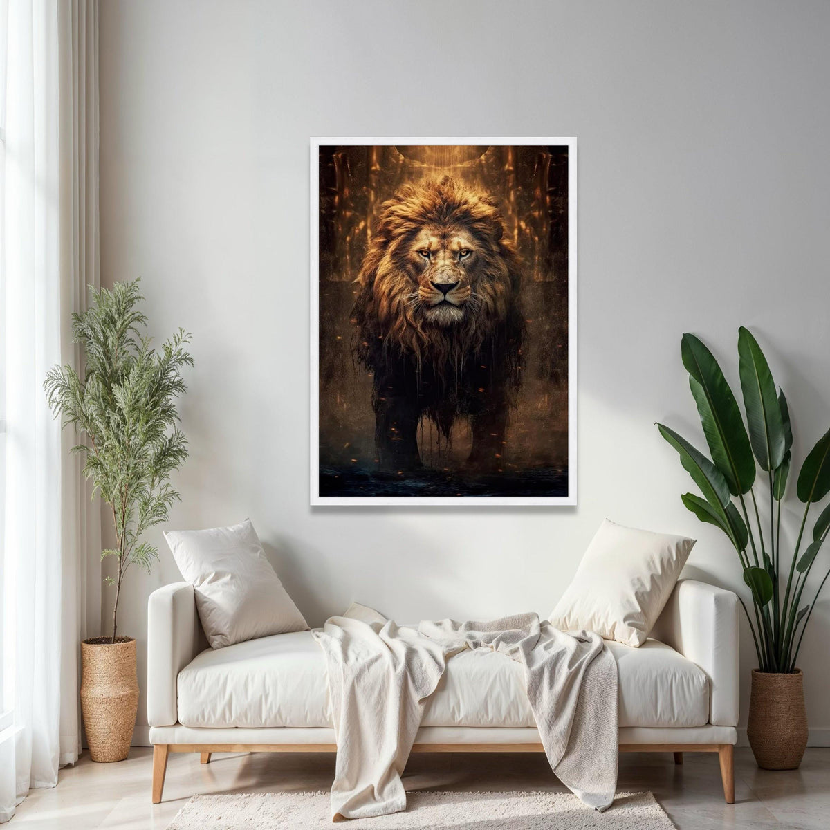 Majestic Lion Canvas, Fierce Wildlife Art, African Safari Wall Decor, Regal Animal Portrait, Nature Canvas Wall Gift Art, Home Decor, Print