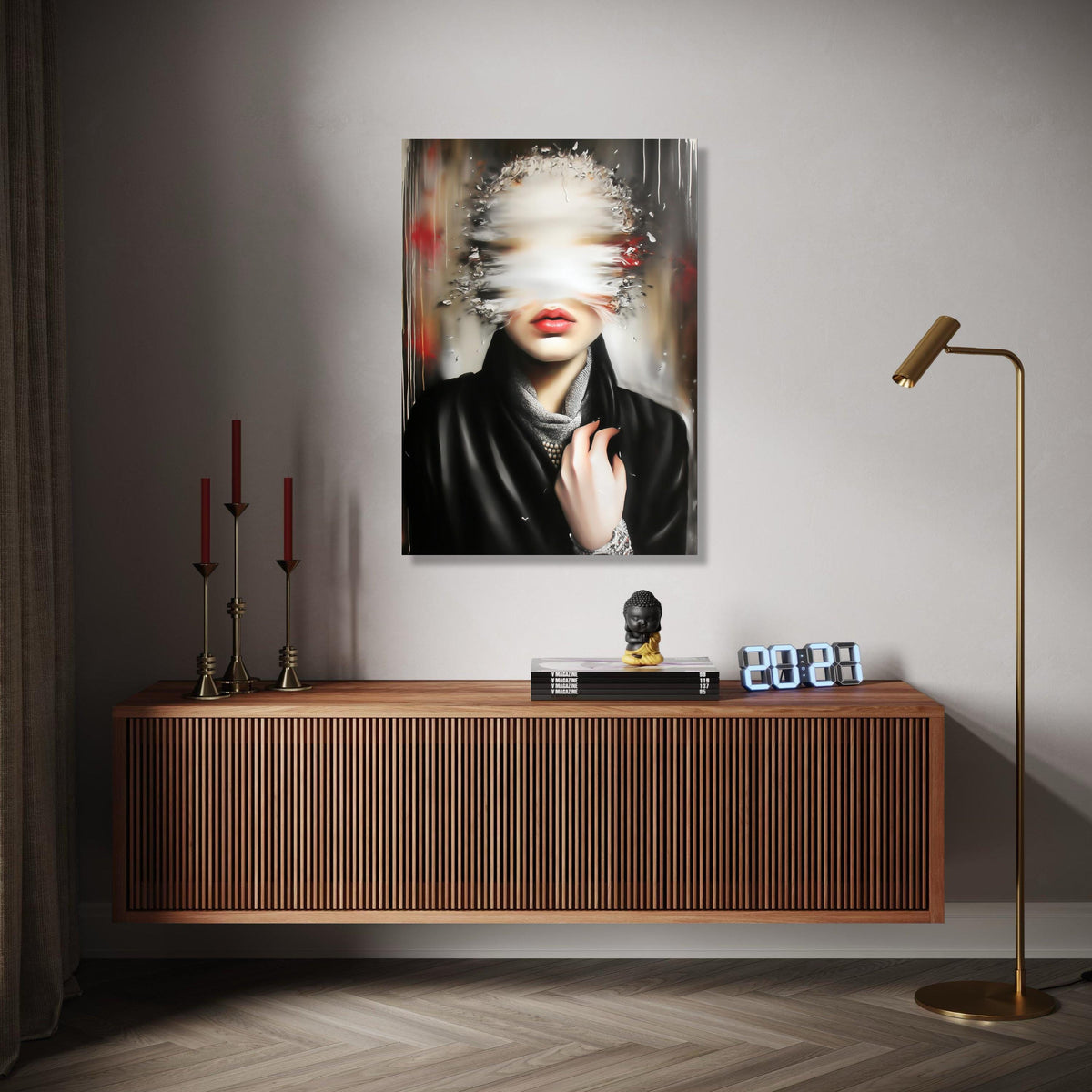 Surreal Woman Portrait Canvas, Abstract Blur Face Art, Modern Expressionism Wall Art, Contemporary Home Decor, Gift Art, Home Decor, Print