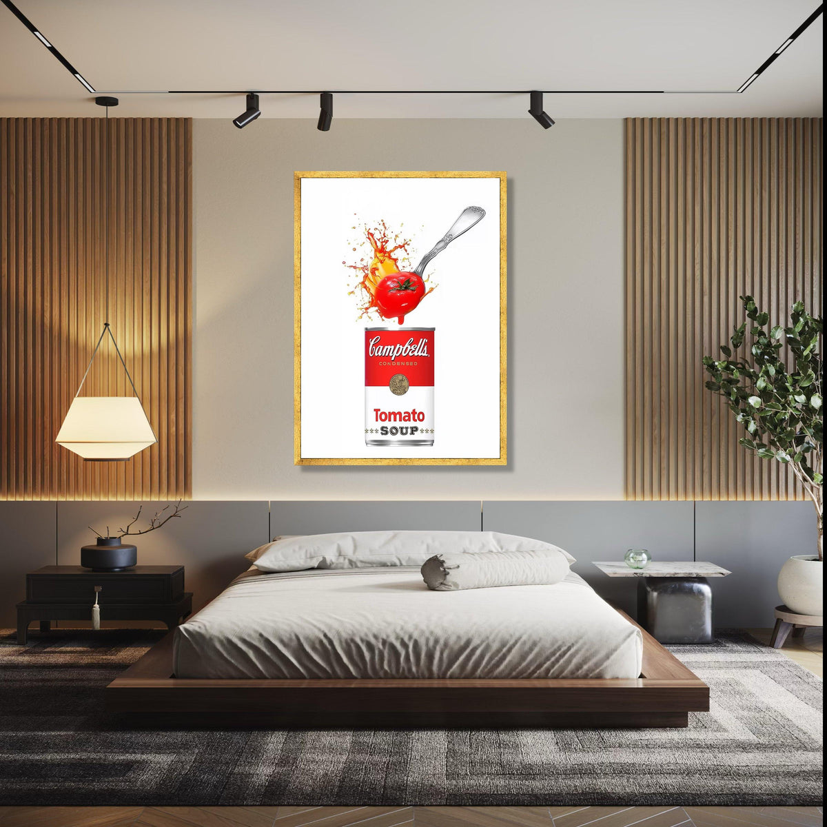 Retro Campbell's Tomato Soup Can, Pop Art Canvas, Kitchen Wall Decor, Food Illustration Canvas, Modern Home Gift Art, Home Decor, Print