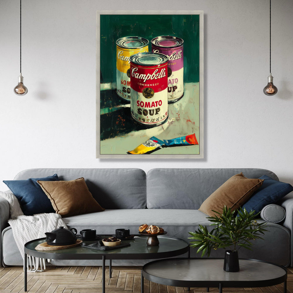 Campbell's Soup Cans Art Print, Pop Art Canvas Wall Art, Colorful Retro Kitchen Decor, Modern Still Life Gift Art, Home Decor, Print