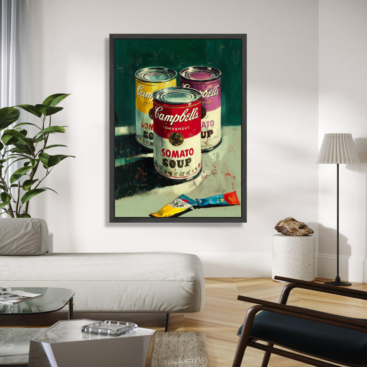 Campbell's Soup Cans Art Print, Pop Art Canvas Wall Art, Colorful Retro Kitchen Decor, Modern Still Life Gift Art, Home Decor, Print