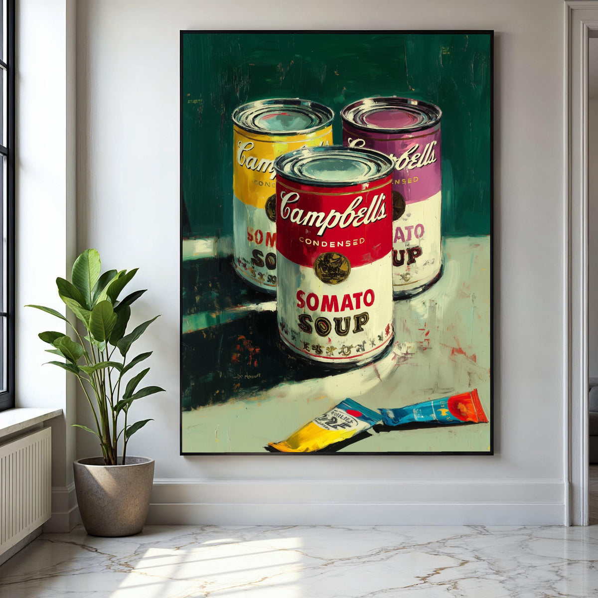 Campbell's Soup Cans Art Print, Pop Art Canvas Wall Art, Colorful Retro Kitchen Decor, Modern Still Life Gift Art, Home Decor, Print