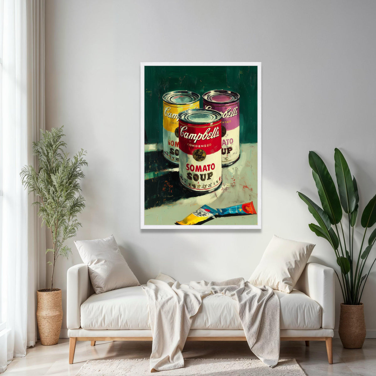 Campbell's Soup Cans Art Print, Pop Art Canvas Wall Art, Colorful Retro Kitchen Decor, Modern Still Life Gift Art, Home Decor, Print