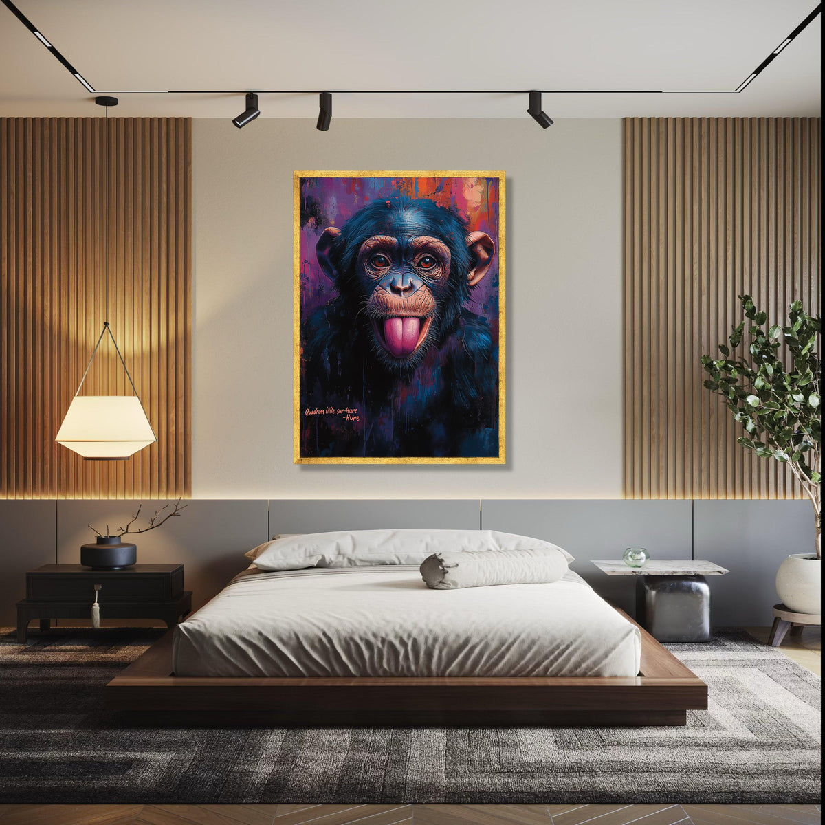 Playful Monkey Portrait Canvas, Colorful Animal Wall Art, Modern Wildlife Canvas Decor, Fun Primate Face Gift Art, Home Decor, Print