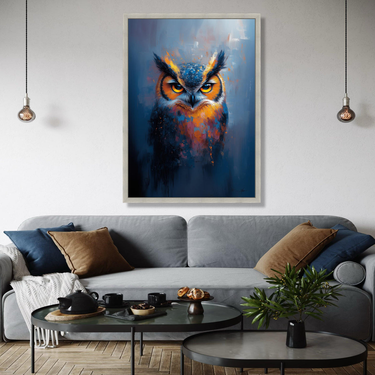 Fierce Abstract Owl Painting, Colorful Wildlife Canvas Wall Art, Modern Bird Portrait, Home Decoration Art, Gift Art, Home Decor, Print