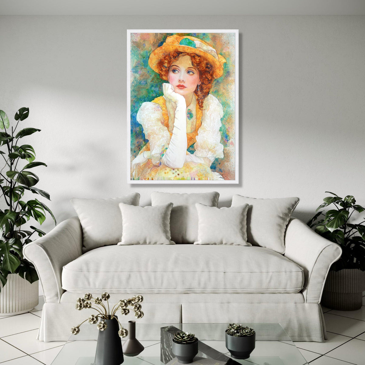 Vintage Elegant Woman Canvas, Victorian Lady Portrait Art, Retro Fashion Wall Art, Classic Beauty Painting, Gift Art, Home Decor, Print