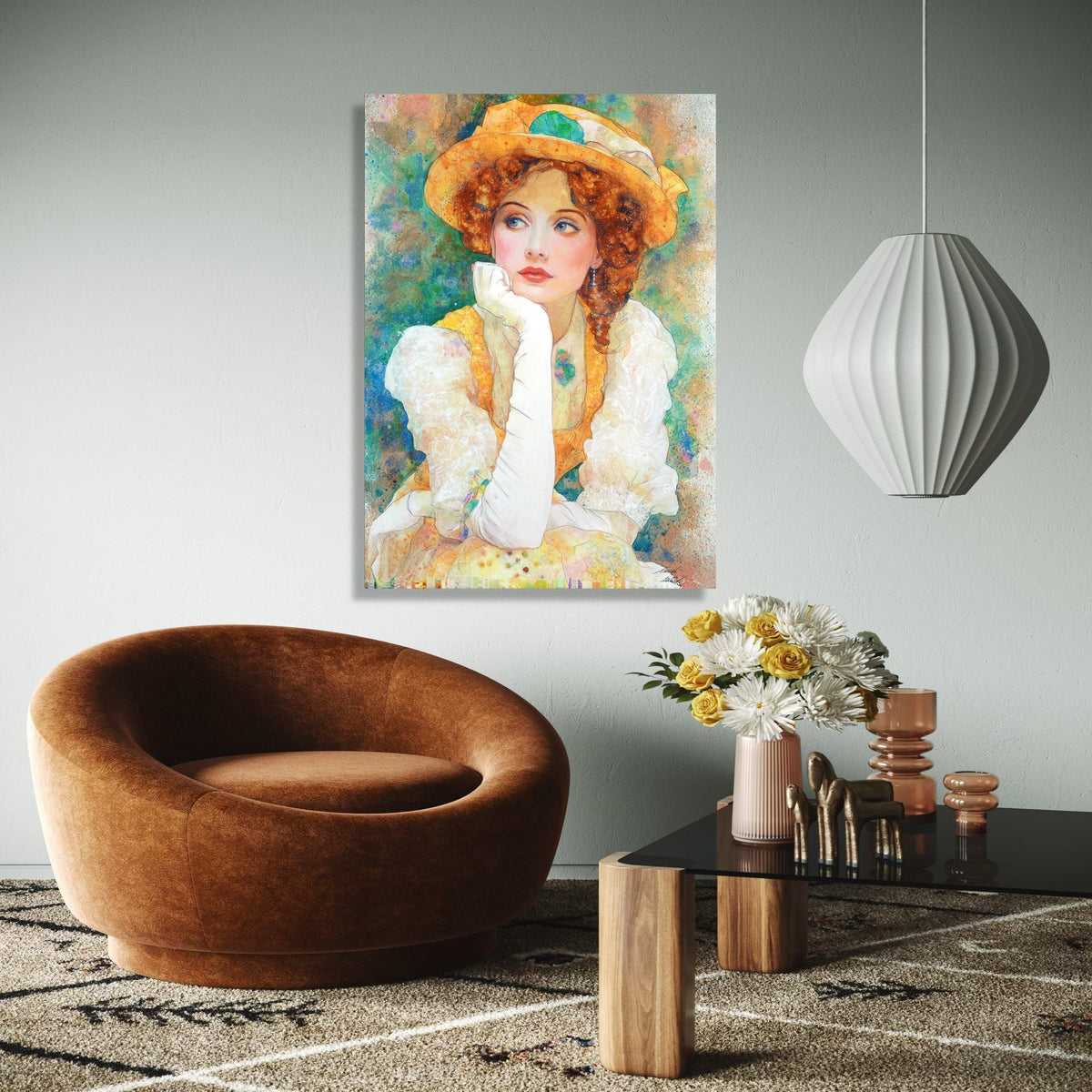 Vintage Elegant Woman Canvas, Victorian Lady Portrait Art, Retro Fashion Wall Art, Classic Beauty Painting, Gift Art, Home Decor, Print