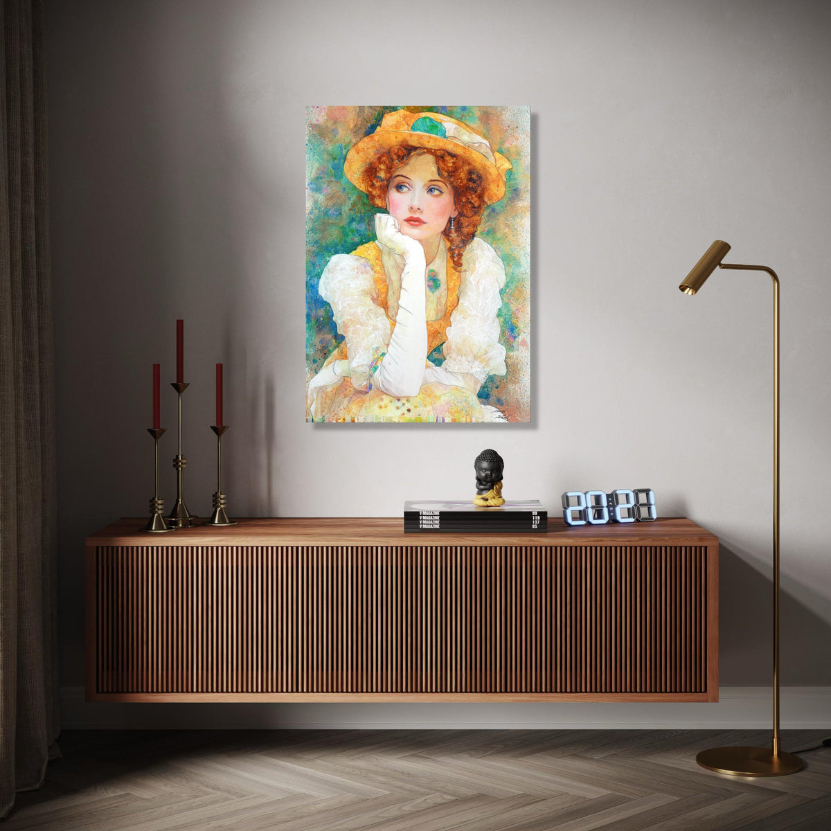 Vintage Elegant Woman Canvas, Victorian Lady Portrait Art, Retro Fashion Wall Art, Classic Beauty Painting, Gift Art, Home Decor, Print