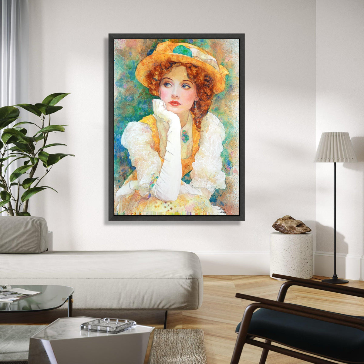 Vintage Elegant Woman Canvas, Victorian Lady Portrait Art, Retro Fashion Wall Art, Classic Beauty Painting, Gift Art, Home Decor, Print