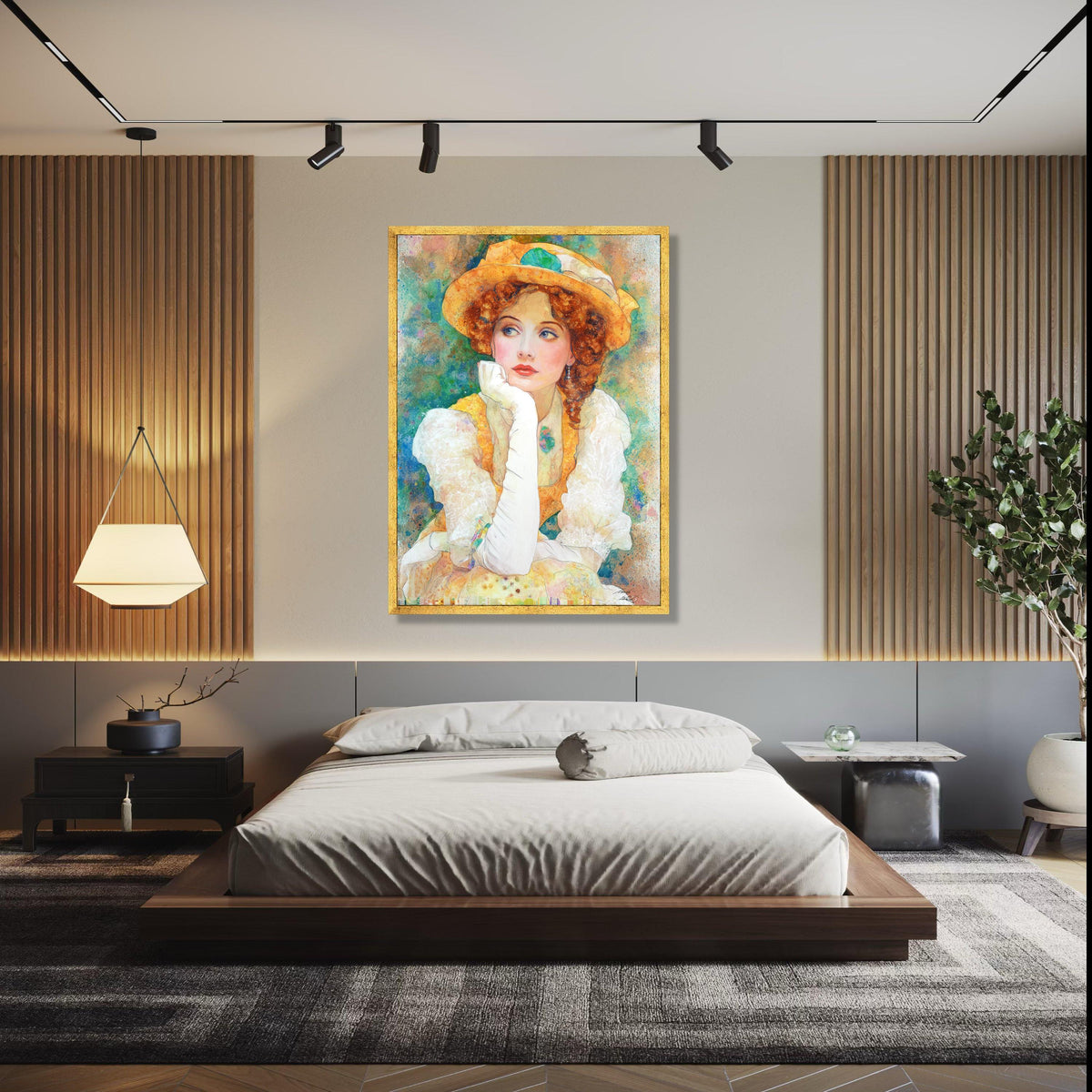 Vintage Elegant Woman Canvas, Victorian Lady Portrait Art, Retro Fashion Wall Art, Classic Beauty Painting, Gift Art, Home Decor, Print