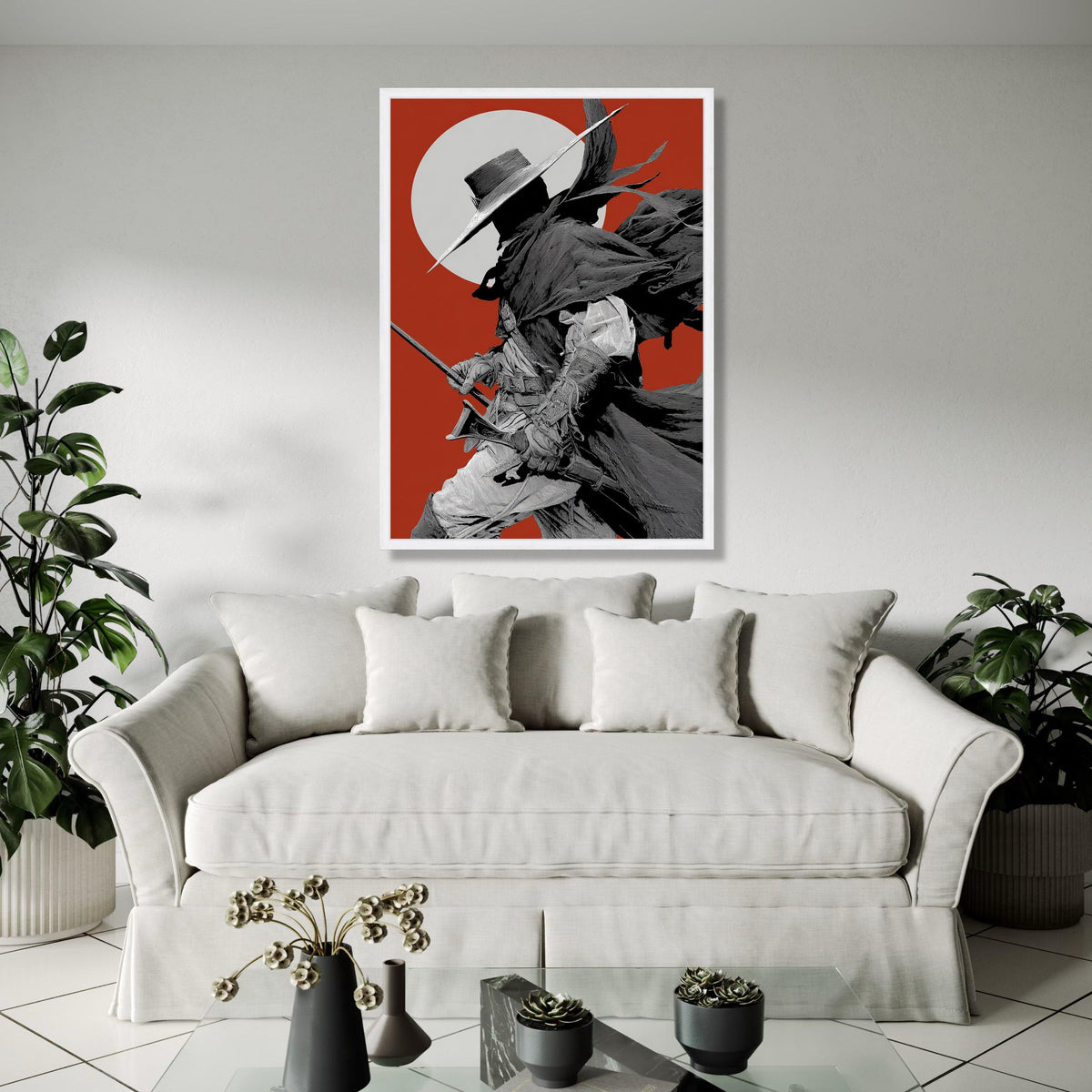 Mysterious Shadowed Gunslinger, Western Cowboy Canvas, Vintage Wild West Art, Dramatic Silhouette Wall Decor, Gift Art, Home Decor, Print