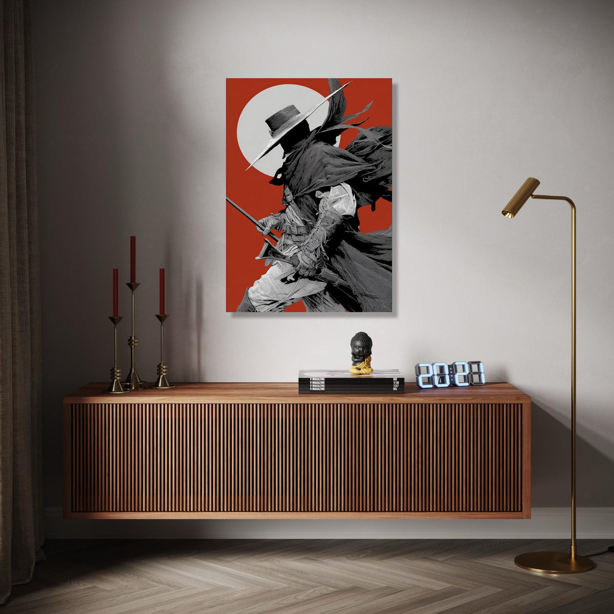 Mysterious Shadowed Gunslinger, Western Cowboy Canvas, Vintage Wild West Art, Dramatic Silhouette Wall Decor, Gift Art, Home Decor, Print
