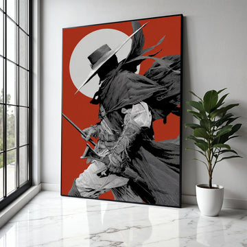 Mysterious Shadowed Gunslinger, Western Cowboy Canvas, Vintage Wild West Art, Dramatic Silhouette Wall Decor, Gift Art, Home Decor, Print