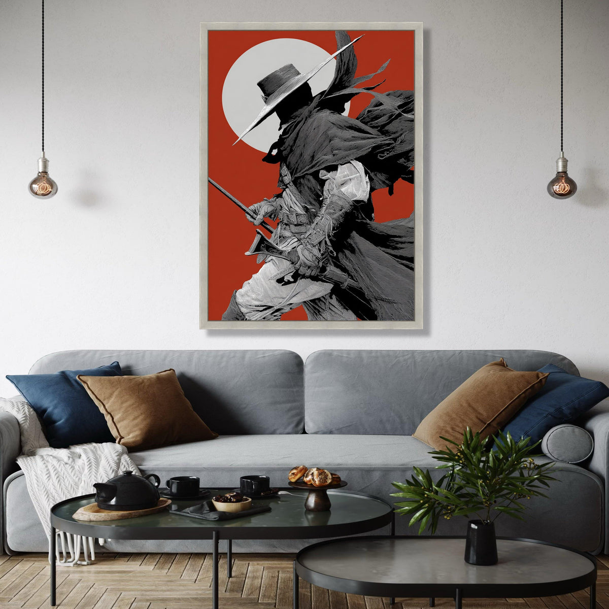 Mysterious Shadowed Gunslinger, Western Cowboy Canvas, Vintage Wild West Art, Dramatic Silhouette Wall Decor, Gift Art, Home Decor, Print