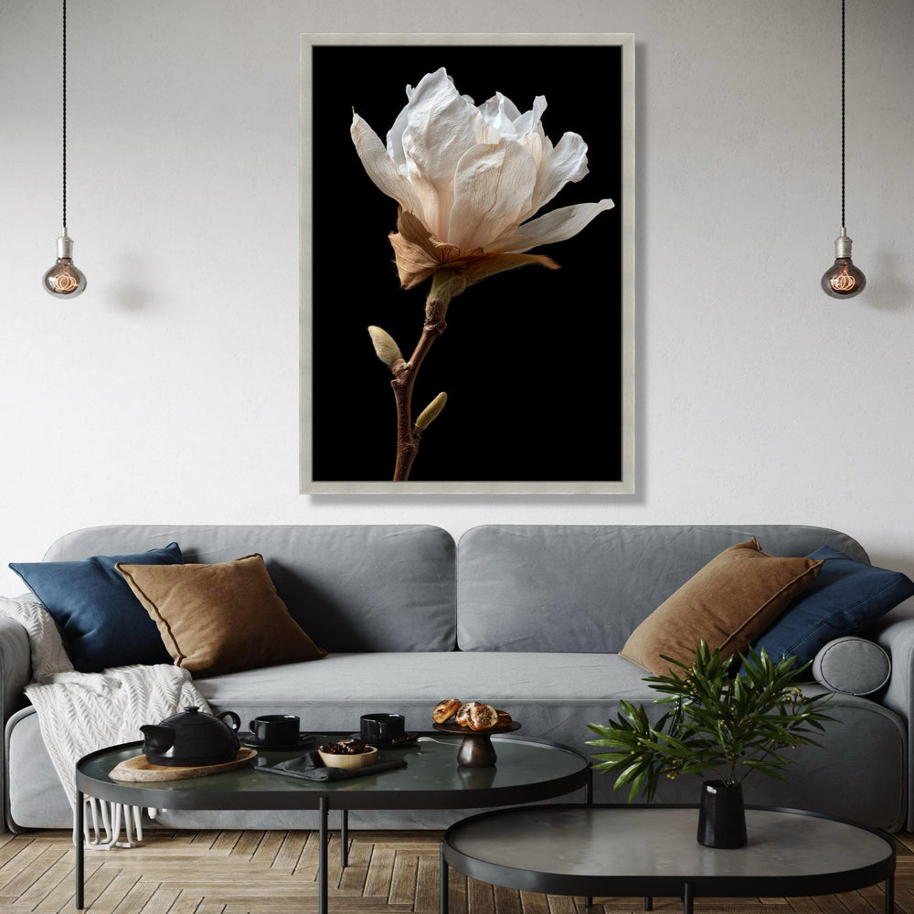 Delicate White Magnolia Bloom Canvas, Botanical Wall Art, Floral Close-Up Canvas, Nature Photography Print, Gift Art, Home Decor, Print