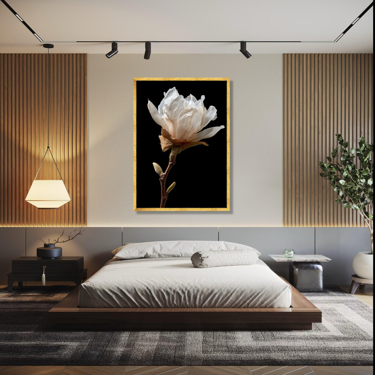 Delicate White Magnolia Bloom Canvas, Botanical Wall Art, Floral Close-Up Canvas, Nature Photography Print, Gift Art, Home Decor, Print