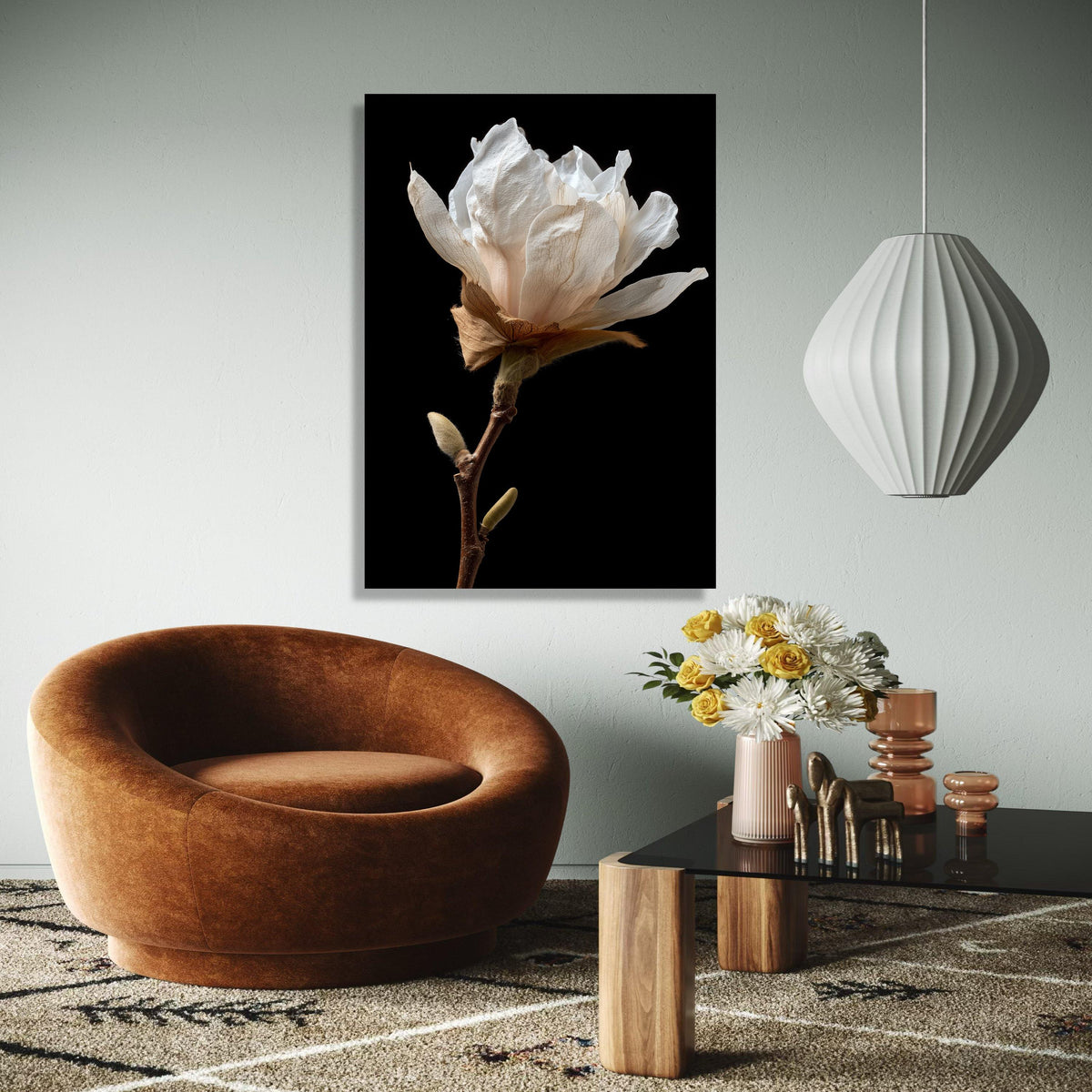 Delicate White Magnolia Bloom Canvas, Botanical Wall Art, Floral Close-Up Canvas, Nature Photography Print, Gift Art, Home Decor, Print