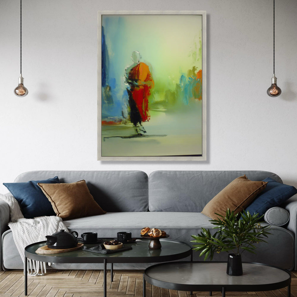 Abstract Buddha Monk Canvas, Spiritual Wall Art, Meditation Decor, Contemporary Painting, Zen Home Decoration Gift Art, Home Decor, Print