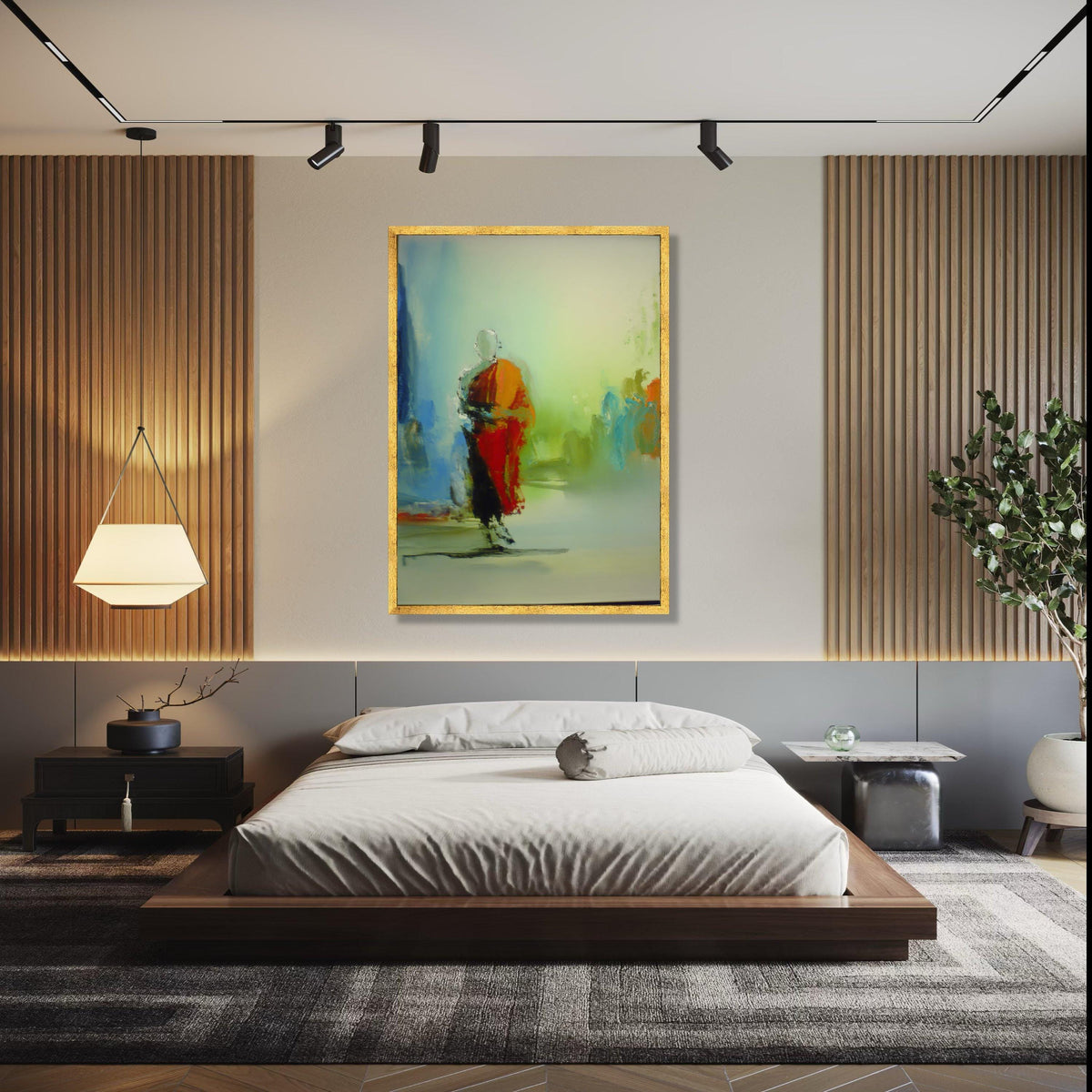 Abstract Buddha Monk Canvas, Spiritual Wall Art, Meditation Decor, Contemporary Painting, Zen Home Decoration Gift Art, Home Decor, Print