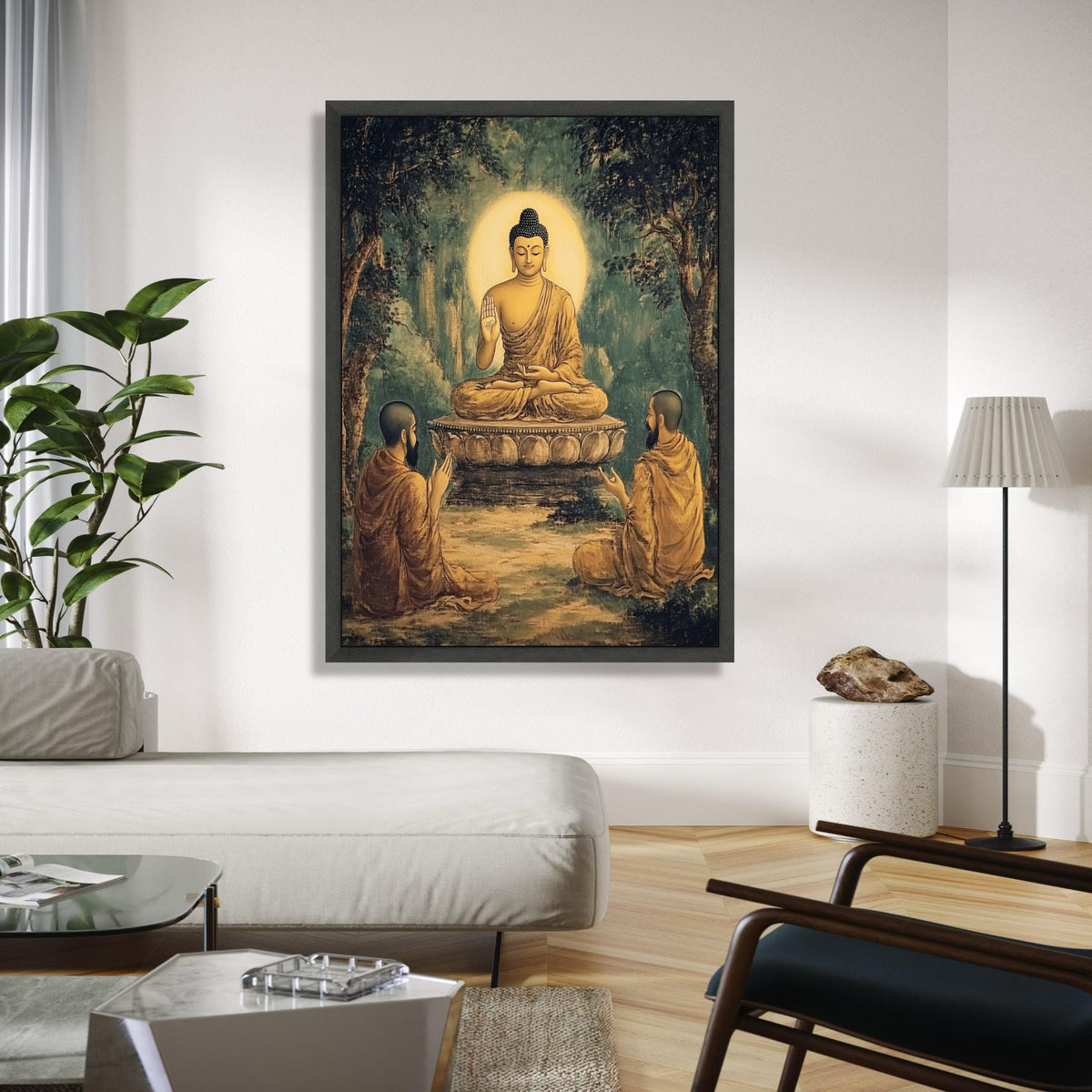 Buddha Meditation Canvas Wall Art, Spiritual Wisdom Painting, Zen Buddhist Decor, Peaceful Enlightenment Gift Art, Home Decor, Print