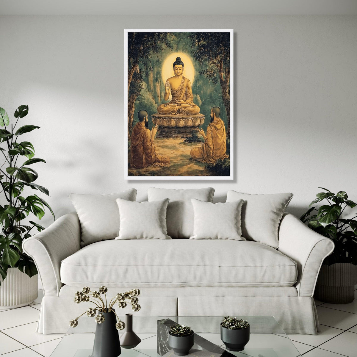 Buddha Meditation Canvas Wall Art, Spiritual Wisdom Painting, Zen Buddhist Decor, Peaceful Enlightenment Gift Art, Home Decor, Print