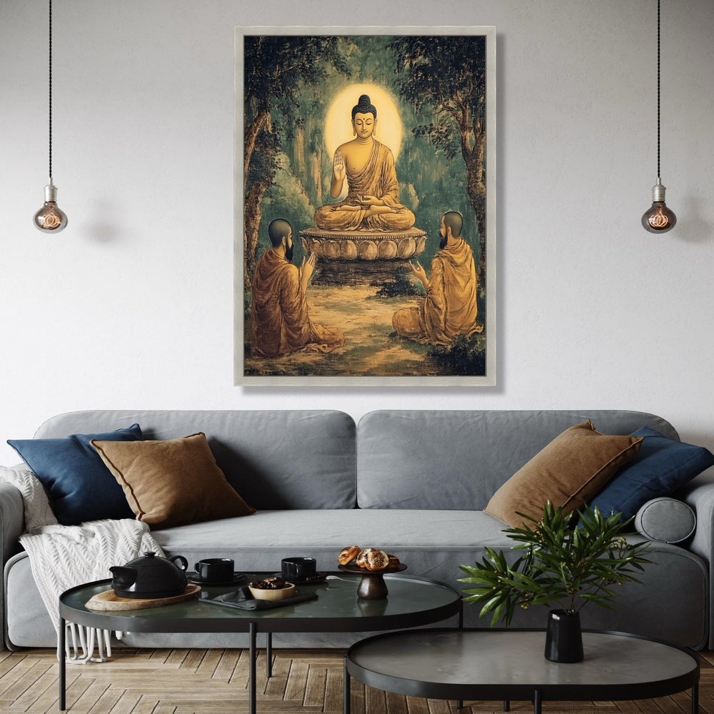 Buddha Meditation Canvas Wall Art, Spiritual Wisdom Painting, Zen Buddhist Decor, Peaceful Enlightenment Gift Art, Home Decor, Print